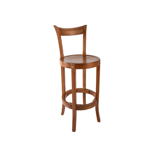 natural wooden bar chair with back