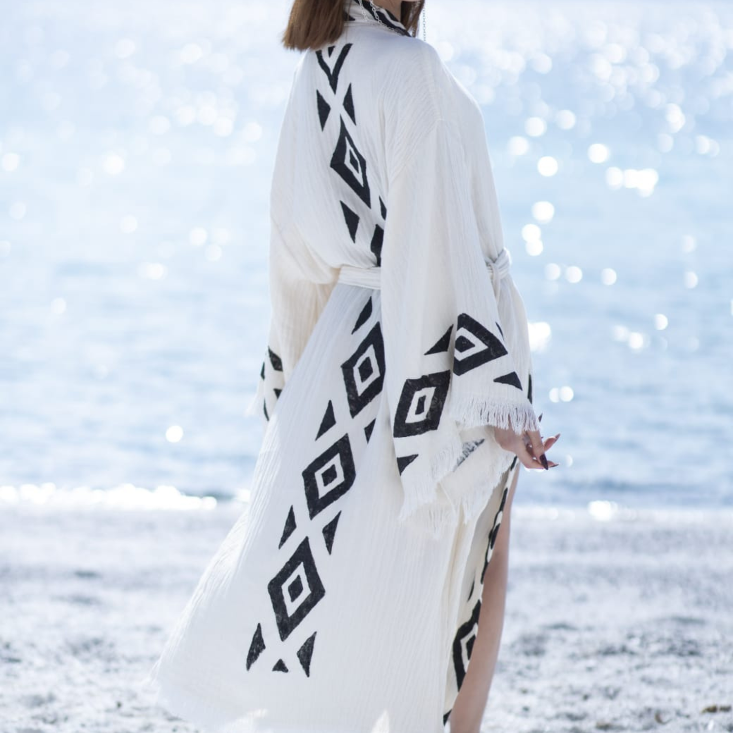 Crinkle Linen Kimono & Robes – Organic, Unisex & Artisan Printed