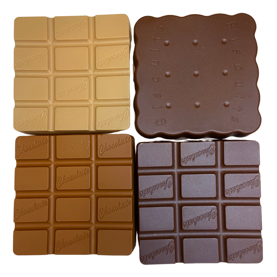 Chocolate & Biscuit Themed Airtight Storage Box Set - 4 Piece BPA-Free, 500 ml