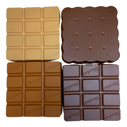 Chocolate & Biscuit Themed Airtight Storage Box Set - 4 Piece BPA-Free, 500 ml