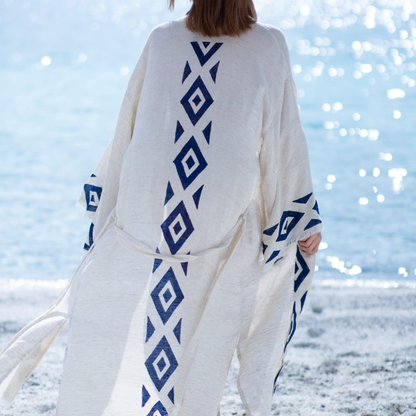 crinkle linen kimono  bathrobe dressing gown 