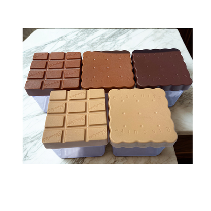 Chocolate & Biscuit Themed Airtight Storage Box Set - 4 Piece BPA-Free, 500 ml