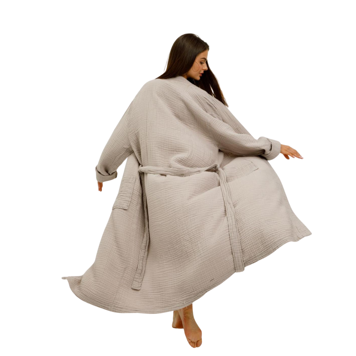 4‑Layer Organic Muslin Cotton Robe