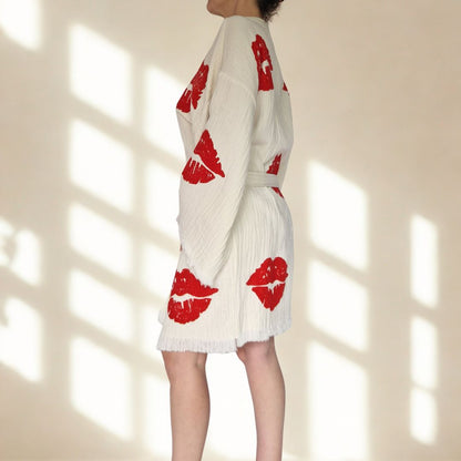 cotton kimono kaftan gown