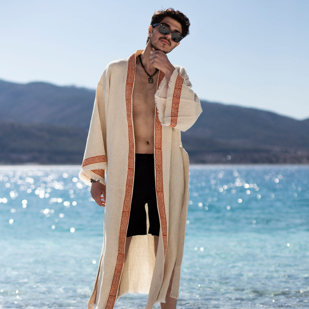 Men’s Kimono – Premium Linen & Hemp Blend Timeless Elegance & Comfort