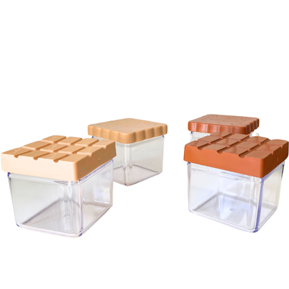 Chocolate & Biscuit Themed Airtight Storage Box Set - 4 Piece BPA-Free, 500 ml
