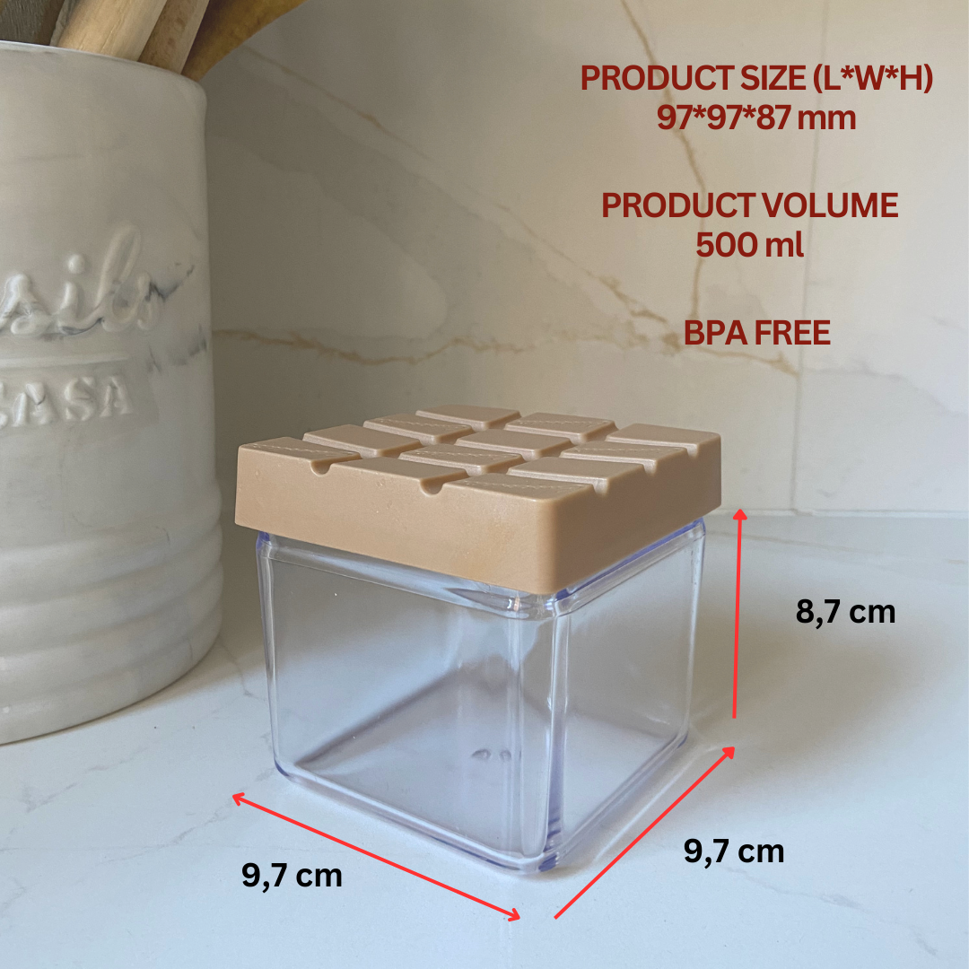 Chocolate & Biscuit Themed Airtight Storage Box Set - 4 Piece BPA-Free, 500 ml