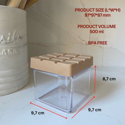 Chocolate & Biscuit Themed Airtight Storage Box Set - 4 Piece BPA-Free, 500 ml