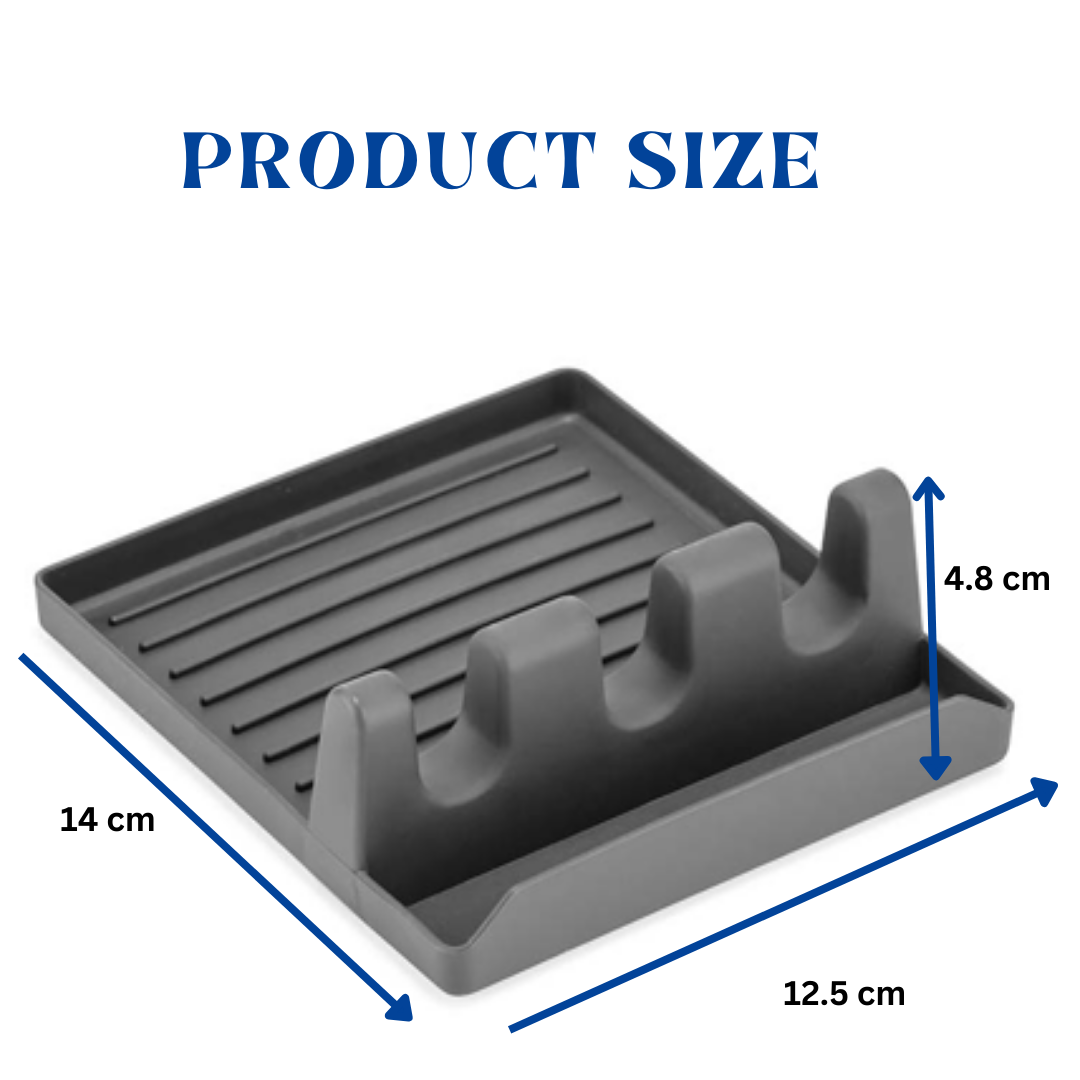 Silicone Rest Pad for Utensils with drip mat, heat-resistant design, and lid holder—ideal for spoons, ladles, tongs, spatulas, and chopsticks.