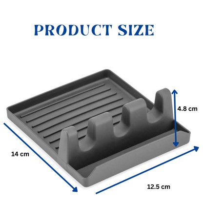 Silicone Rest Pad for Utensils with drip mat, heat-resistant design, and lid holder—ideal for spoons, ladles, tongs, spatulas, and chopsticks.