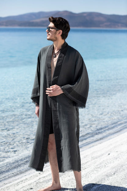 Crinkle Linen Kimono & Resort Cover‑Up