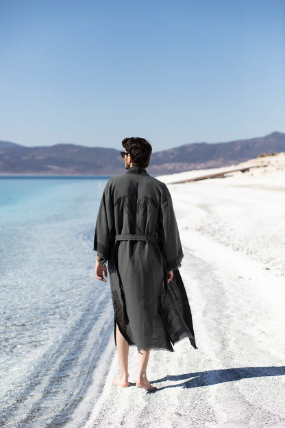Crinkle Linen Kimono & Resort Cover‑Up