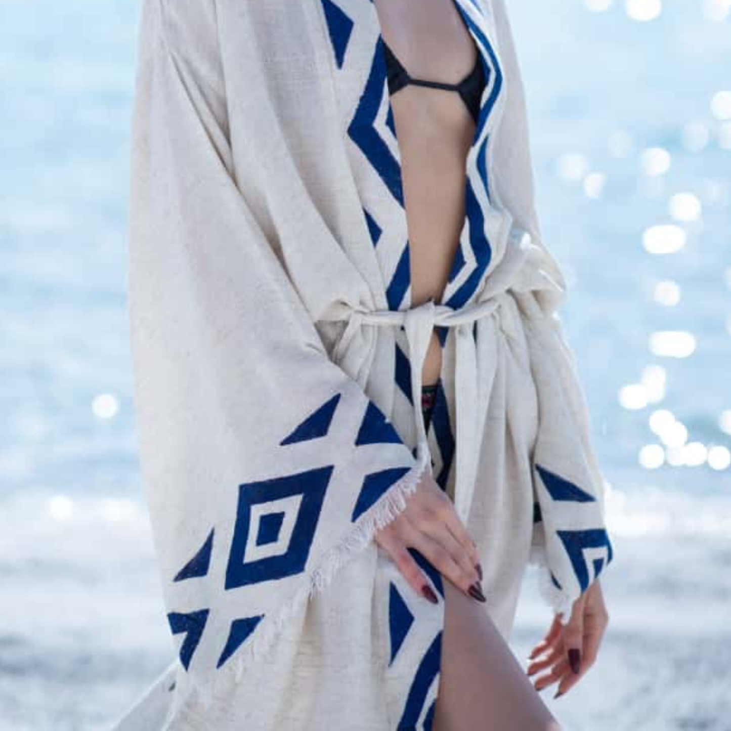 Crinkle Linen Kimono & Robes – Organic, Unisex & Artisan Printed