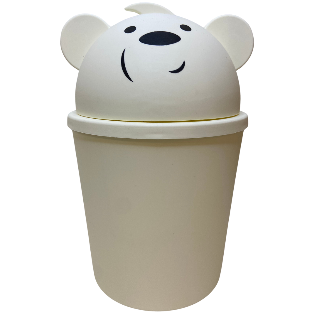 Cute bear-themed storage containers in brown and white, featuring playful bear faces and ears, perfect for organizing small essentials while adding a decorative touch.

