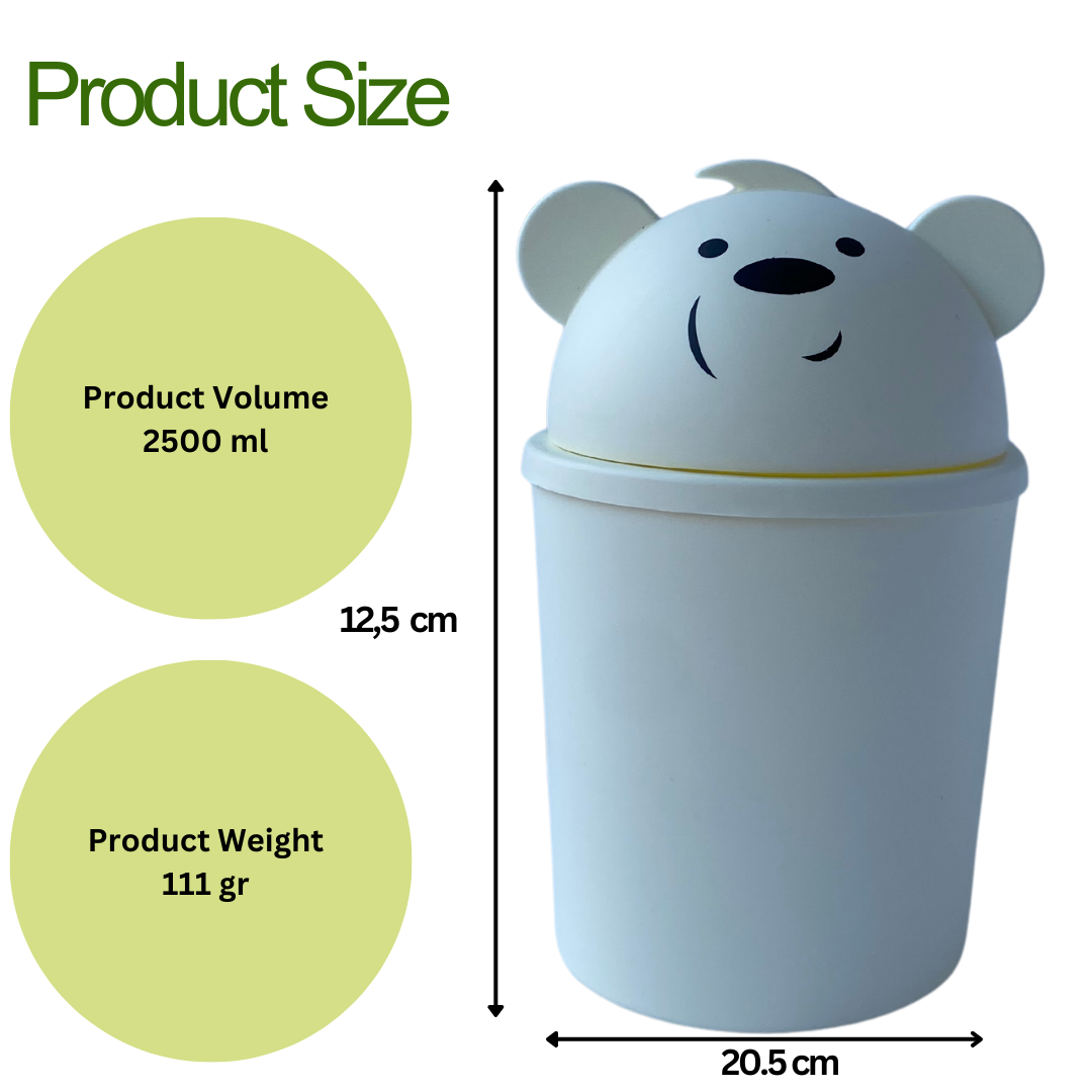 Cute bear-themed storage containers in brown and white, featuring playful bear faces and ears, perfect for organizing small essentials while adding a decorative touch.
