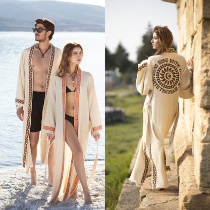 Luxury Crinkle Linen Kimono Robe Duo Bundle
