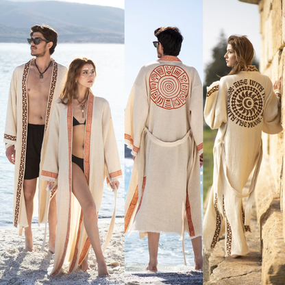 Luxury Crinkle Linen Kimono Robe Duo Bundle