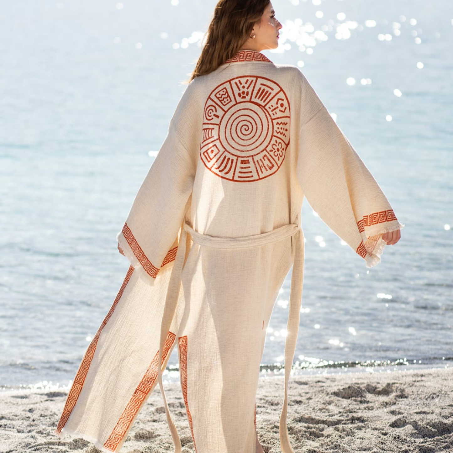 Crinkle Linen Kimono & Robes – Organic, Unisex & Artisan Printed