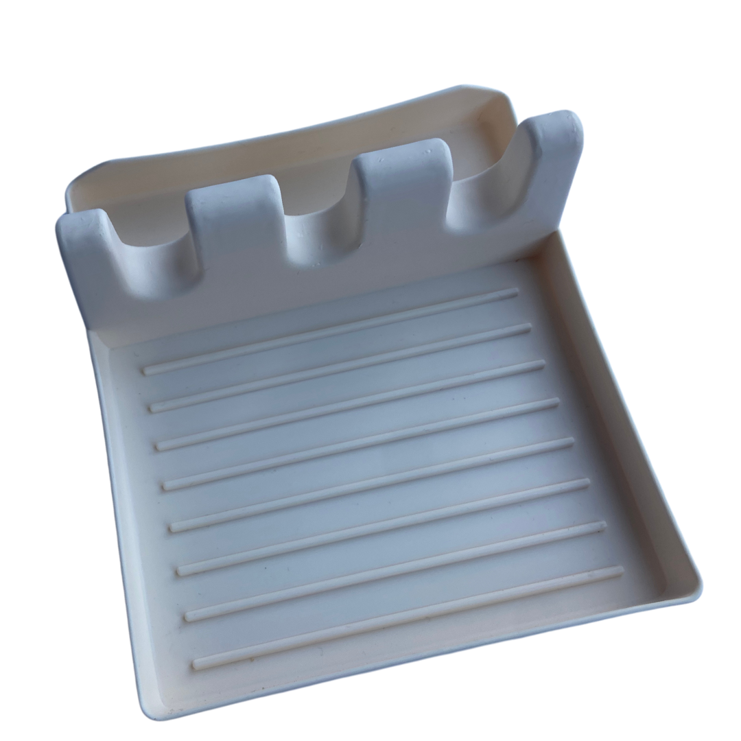 Silicone Rest Pad for Utensils with drip mat, heat-resistant design, and lid holder—ideal for spoons, ladles, tongs, spatulas, and chopsticks.